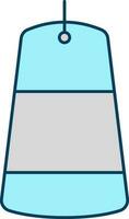 Blank Tag Hang Icon In Turquoise And Grey Color. vector