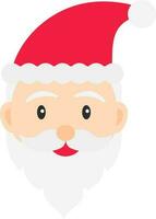 aislado Papa Noel cara dibujos animados icono en plano estilo. vector