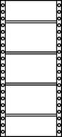 Film strip icon in stroke for cinema in isolated. vector