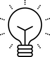 Light Bulb Icon In Black Line Art. vector