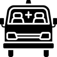 Glyph ambulance icon in flat style. vector