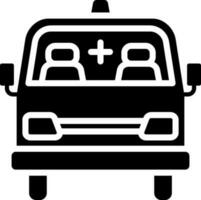 Glyph ambulance icon in flat style. vector