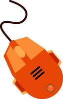 Orange Computer Mouse Icon In Flat Style. vector