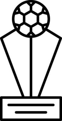 Soccer Trophy Black Thin Line Art Icon.