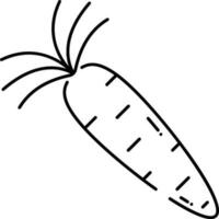 Isolated Carrot Icon In Black Outline. vector