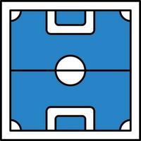 Blue And White Illustration Of Soccer Field Icon. vector