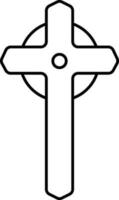 cristiano símbolo o icono en negro línea Arte. vector