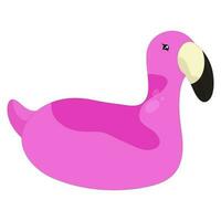 Pink Flamingo Bird Element In Flat Style. vector