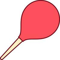 Red Bulb Pipette Icon In Flat Style. vector