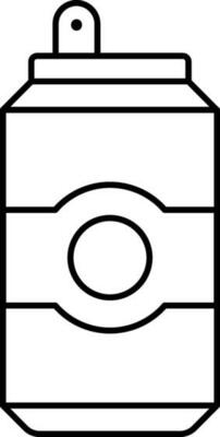 Open Drink Can Icon In Black Outline.