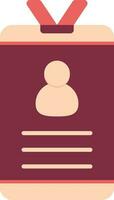 Peach And Red ID Card Flat Icon. vector