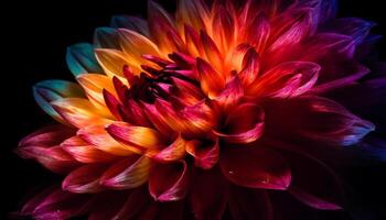 Vibrant dahlias bloom in a bouquet of multi colored petals generated by AI photo