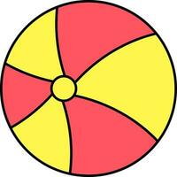 Beach Ball In Red And Yellow Color. vector