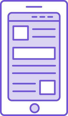 Purple And White Color Online Website In Smartphone Icon.