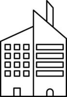 Buildings Icon In Black Outline. vector