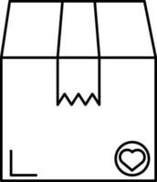 Favorite Box Icon In Thin Line Art. vector