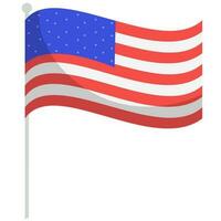 American Flag Element In Flat Style. vector