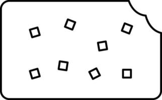 Black Line Art Biscuit Icon In Flat Style. vector