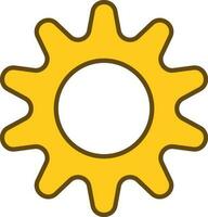 Cogwheel Or Setting Icon In Yellow And Brown Color. vector