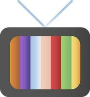 vistoso televisión pantalla icono en plano estilo. vector