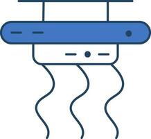 fumar detector icono en azul y blanco color. vector