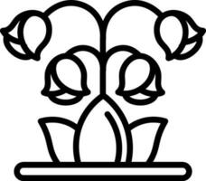Rose flowers plant icon in black line art. vector