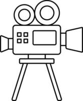 Video Camera Icon In Black Line Art. vector