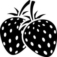 Strawberry glyph icon or symbol. vector