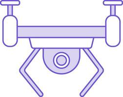 Drone Camera Icon In Purple And White Color. vector