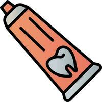 Toothpaste Icon In Orange And Gray Color. vector