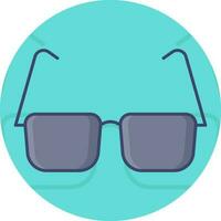 Goggle Icon On Blue Background. vector