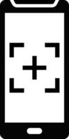 Mobile camera icon in flat design. Glyph sign or symbol. vector