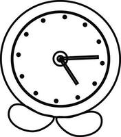 Illustration of an alarm clock. Line art illustration. vector