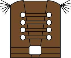 Cowboy Vest Icon In Brown And White Color. vector