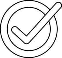 Linear Style Checkmark Icon Or Symbol. vector