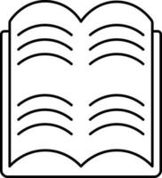 Line Art Open Book Icon Or Symbol. vector