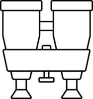 Binoculars Icon In Black Line Art. vector