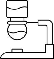 Coffee Maker Icon In Thin Line Art. vector