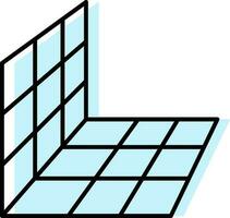 Perspective Grid Icon In Cyan And White Color. vector