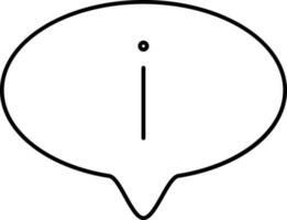 Information Speech Bubble Icon In Black Line Art. vector