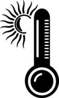 Vector Thermometer with Sun sign or symbol.