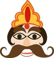 Flat illustration of Ravana face. vector