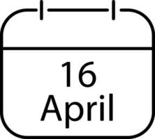 ilustración de calendario con Pascua de Resurrección fecha. vector