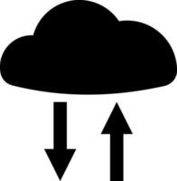 Updown arrows and cloud made by black color. vector