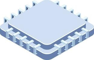 Isolated processor chip isometric icon. vector