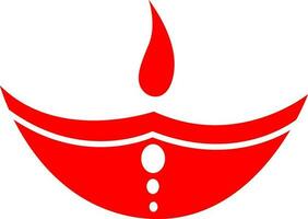 Diya red and white color. vector