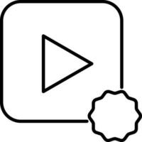 Line art illustration of video player icon. vector