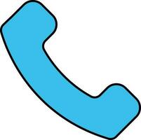 Blue phone on white background. vector