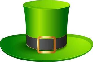 Leprechaun hat element in realistic style for St. patricks day celebration. vector