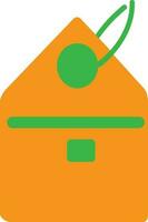 Tag or label in orange and green color. vector